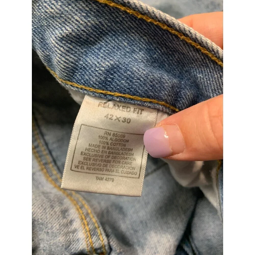 Cross & Winsor Relaxed Fit Denim Blue Jeans Mens Size 42x30 AC6